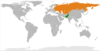 Location map for Pakistan and the Soviet Union.