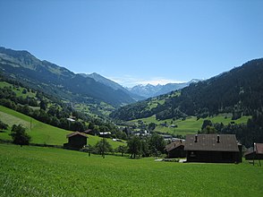 Das Prättigau Richtung Osten bei Küblis