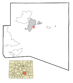 موقعیت در شهرستان پوبلوو، و ایالت کلرادو کلرادو