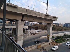 Skywalk from Raidurg metro station to Raheja Mindspace campus