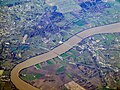 Luftaufnahme mit den drei Brücken, links: Saint-Vincent-de-Paul, rechts: Cubzac-les-Ponts