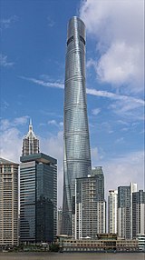 La Tour Shanghai, 3e plus grand du monde, culminant à 632 m et à Shanghai.