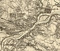 Týnec nad Labem na mapě 3. vojenského mapování, před rokem 1941