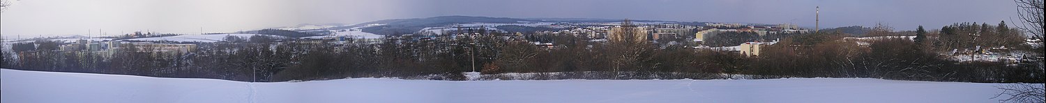 Panorama Boroviny v zimě z jihu