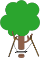 Ein Panel des Tree swing cartoons