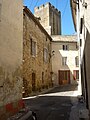 Vue sur la tour des Templiers depuis le vieux village.