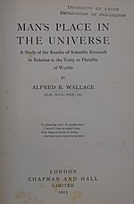 Title page to Man’s Place in the Universe (1903)