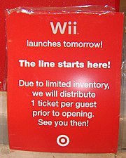 Sign for the Wii launch at a Target.