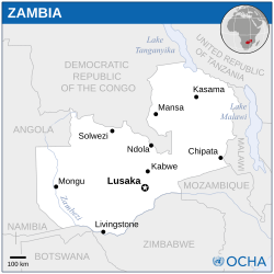 Location of Zambia