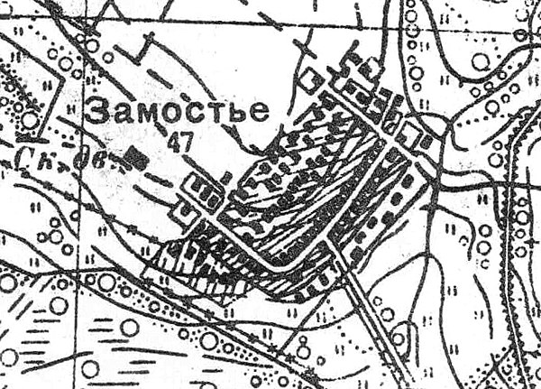 План деревни Замостье. 1939 год