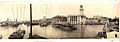 明信片上展示出1931年的汉口江滩，可见江汉关大楼