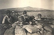 חברי "ההגנה" בעפולה בעמדות מול ג'נין בתחילת המלחמה