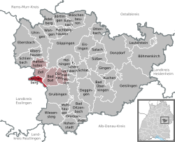 Elhelyezkedése Baden-Württemberg térképén