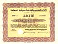 Aktie der Kaliwerke Krügershall AG