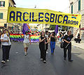Arcilesbica - Striscione al Gay pride nazionale di Grosseto (2004).