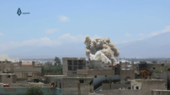 Bombing of Darayya suburb of Damascus by the Syrian Arab Air Force, 17 June 2016 Bombing of Darayya.png