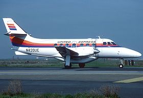 Un Jetstream 31 de United Express, similaire à celui impliqué dans l'accident.