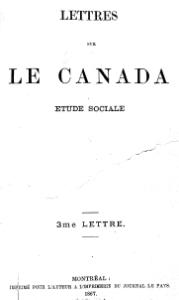 Arthur Buies Lettres sur le Canada, vol 2, 1867    