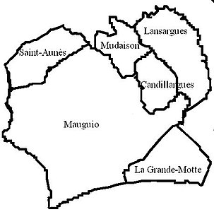 Carte du canton de Mauguio.