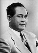Black and white photographic portrait of Carlos P. Garcia