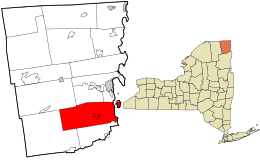 Location in Clinton County and the state of New York.