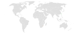 Карта с указанием местоположения Эсватини и Тайваня