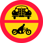 Trafik med motordrivet fordon förbjuden (1937–1957)