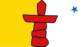 Flag of Nunavut ᓄᓇᕘᑉ ᓴᐃᒻᒪᑎ (Nunavuup saimmati)