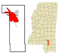 Letak Hattiesburg di Mississippi