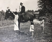 Gaston Pateau sur son cheval Liberté