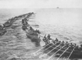 Japanische Truppen nähern sich der Küste bei Tsingtau