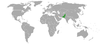 Location map for Kuwait and Pakistan.