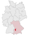 Tyskland, beliggenhed af Augsburg markeret