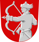 An archery in the coat of arms of Lieksa, based on the 1669 seal of the old town of Brahea. Lieksa.vaakuna.svg