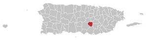 Location of Aibonito in Puerto Rico