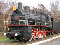 Locomotive monument in Melitopol (Zaporizhia Oblast, Ukraine).JPG