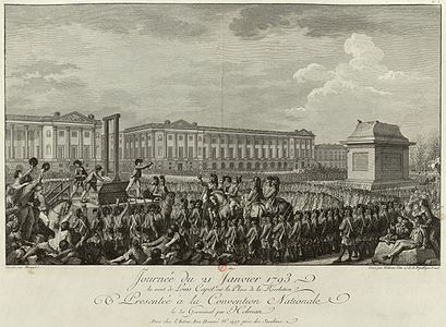 21 Ιανουαρίου 1793, σημερινή Place de la Concorde : Ο δήμιος επιδεικνύει στο πλήθος το κεφάλι του Λουδοβίκου ΙΣΤ΄
