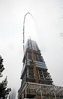 'Magic Beans' 2013. Sculpture with 600 used neckties and a crane, 150m.