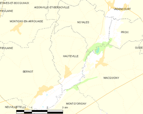 Poziția localității Hauteville. Aisne