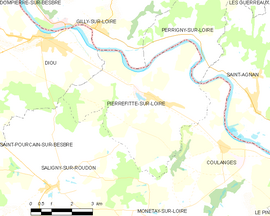 Mapa obce Pierrefitte-sur-Loire