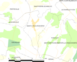 Mapa obce Saint-Cyr-du-Ronceray