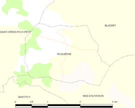 Mapa obce Roquepine
