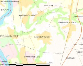 Poziția localității Clonas-sur-Varèze