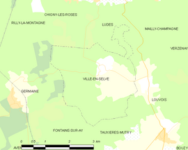 Mapa obce Ville-en-Selve