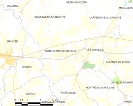 Mapa obce Saint-Hilaire-de-Briouze