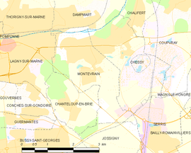 Mapa obce Montévrain