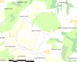 Mapa obce Saint-Julien