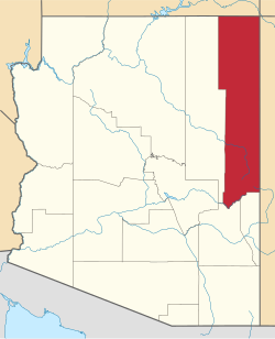 map of Arizona highlighting Apache County