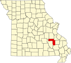 艾昂縣在密蘇里州的位置