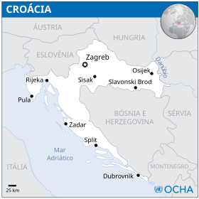 Mapa de Croácia